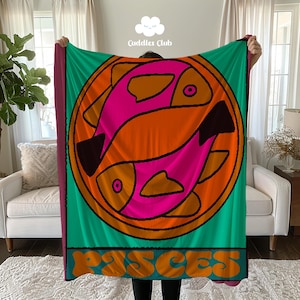 Zodiac Soft Blanket | Astrology Blanket | Birthday Gift | Bachelorette Party | Favor Witch Gift | Gift for Daughter | Personalize Pisces