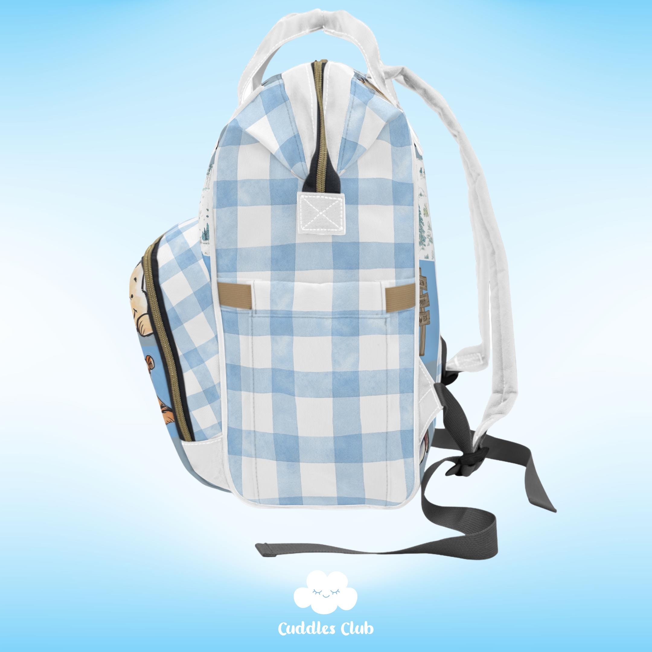Personalized Pooh Diaper Backpack - Blue Nursery Bag - Etsy