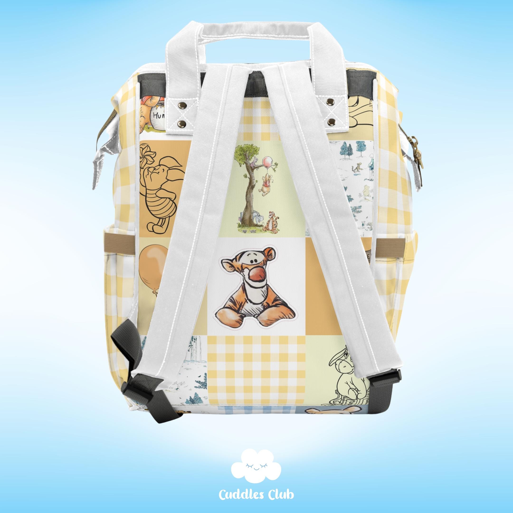 Personalized Pooh Diaper Backpack - Yellow Nursery Bag - Etsy display picture 1