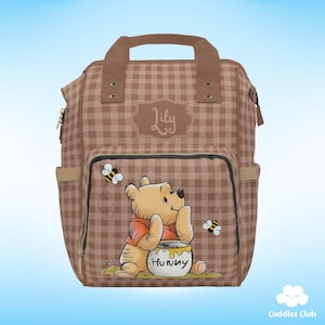 Personalized The Pooh Diaper Backpack | The Pooh Diaper Bag | The Pooh Nursery | Winnie The Pooh Gift | Pooh Bag | Brown Bag | Brown Nursery