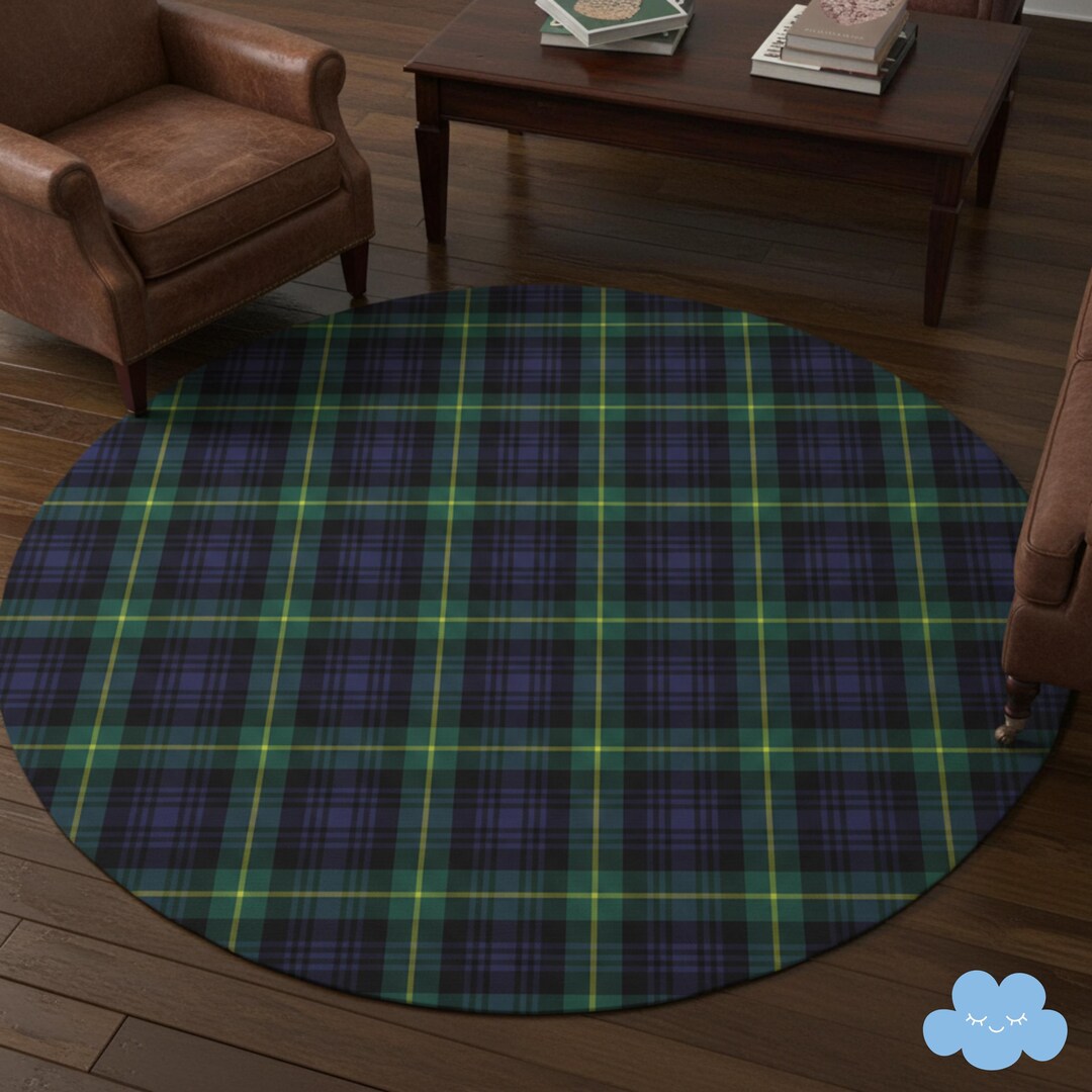 Preppy Mini Rug Plaid Tartan Rug | Preppy American Style, Navy Green - Etsy