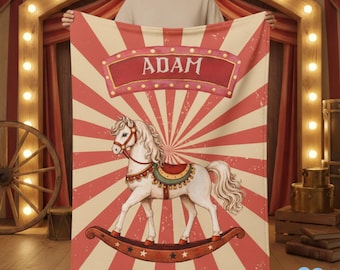 Personalized Vintage Circus Blanket