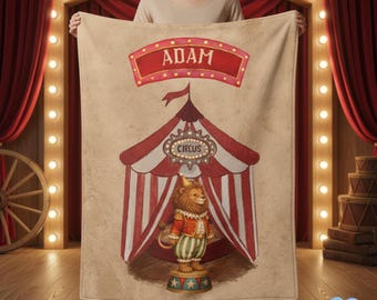 Personalized Vintage Circus Blanket