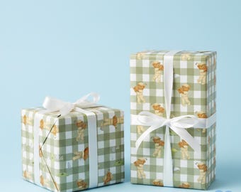 Golf Teddy Bear Wrapping Paper - Sports Gift Wrap