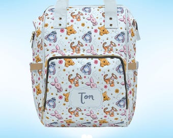 Personalized Pooh Diaper Backpack - Travel Bag