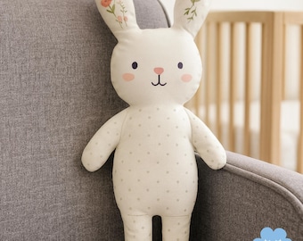 Bunny Rabbit Pillow - Soft Plush Stuffed Animal - Nursery Decor