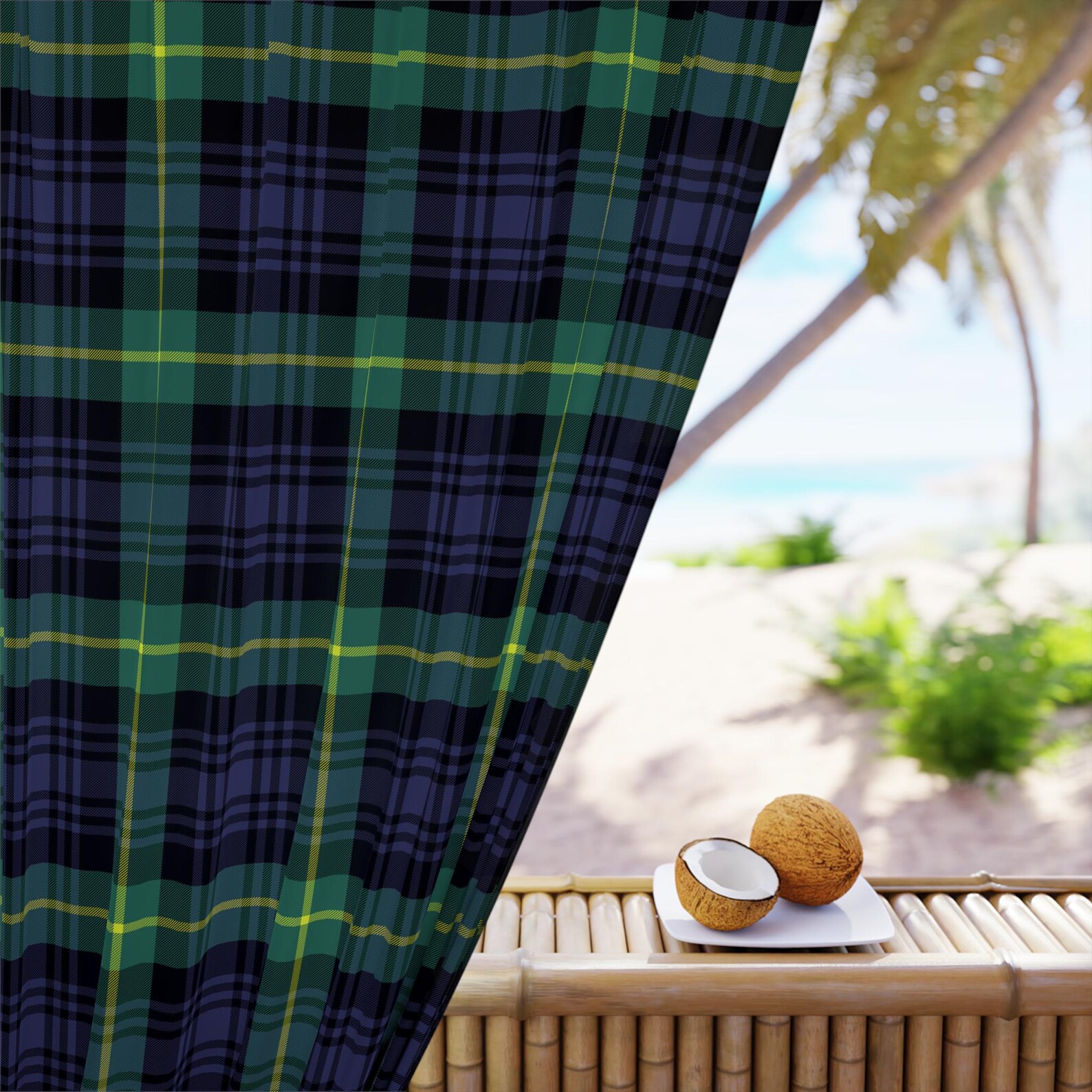 Preppy Plaid Curtain Panel, Classic Tartan Window Curtain for Nursery ...
