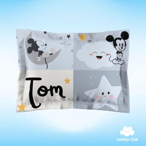 Federa per cuscino personalizzata di Topolino / Federa per cuscino di Topolino / Cameretta di Topolino / Baby Shower di Topolino / Regalo di Topolino / Regalo con nome personalizzato per bambini