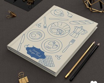Libro de recetas personalizado: ilustración gastronómica, libro de cocina personalizado