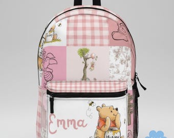 Personalized Pooh Backpack - Kids Travel School Bag