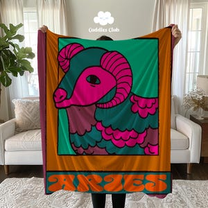 Zodiac Aries Blanket: Astrology Gift, Soft Throw