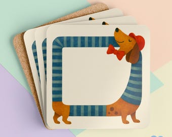 Dachshund Coaster Set of 4, Gift for Dog Lovers