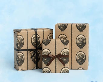 Custom Pet Portrait Wrapping Paper, Personalized Dog or Cat Gift Wrap