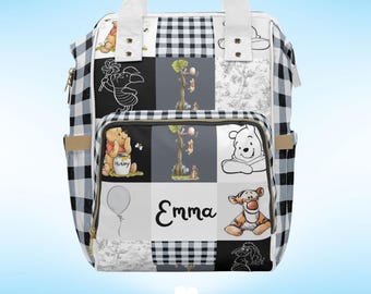 Personalized Pooh Diaper Backpack - Nursery Bag