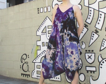 Purple Tie Dye Jumpsuit,  Festival Romper One Size