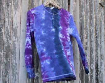 Funky Tie Dye Henley Tee