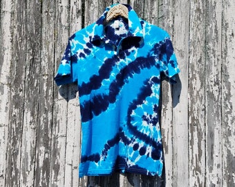 Polo unisex turquesa azul marino