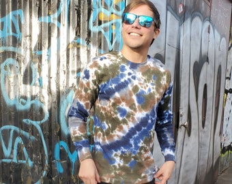 EARTHY Baumwolle Waffel Shirt, Tie Dye, S-3XL