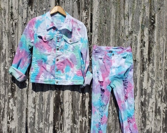 Pastel Tie Dye Denim Set: Jacket and/or Bellbottoms