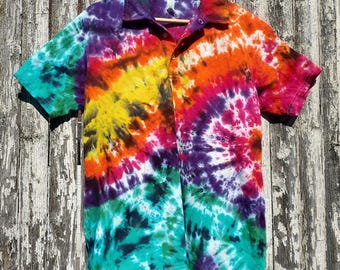 REGENBOGEN Tie Dye Golf Shirt aus weicher Bio-Baumwolle