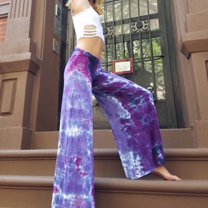 I Love Purple Tie Dye Palazzo Pants, Sizes XS-3XL image 1