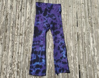 Tie Dye Purple & Black Flare Pants, XL, READY to Ship