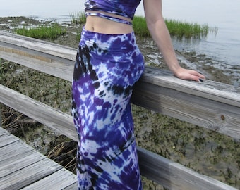 Purple Tie Dye Maxi Skirt, XS-3XL