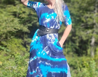 BLUE Tie Dye Dress