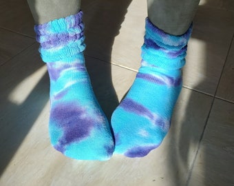 Pretty Tie Dye Skater Socks, Slouchy or Screw Socks