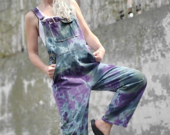 Cool Tie Dye Denim Overalls