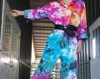 RAINBOW GALAXY Tie Dye Utility Suit Coveralls, XS-2XL