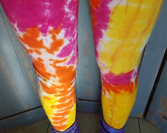 Bright Hippie Tie Dye Leggings, Roller Derby Leggings