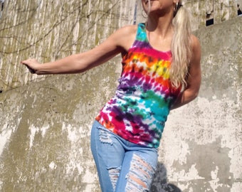 Racerback Tie Dye Tank Top, Custom Colors