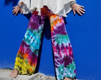 Funky RAINBOW GALAXY Tie Dye Palazzo Pants