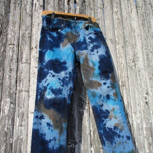 Reclaimed Hippie Tie Dye Jeans With Distressed Patches - Etsy