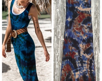 EARTHY DARK Tie Dye Tank Dress