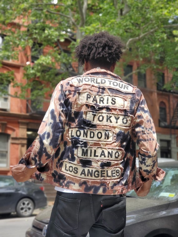 BLEACHED & Dyed Denim Jacket - Etsy