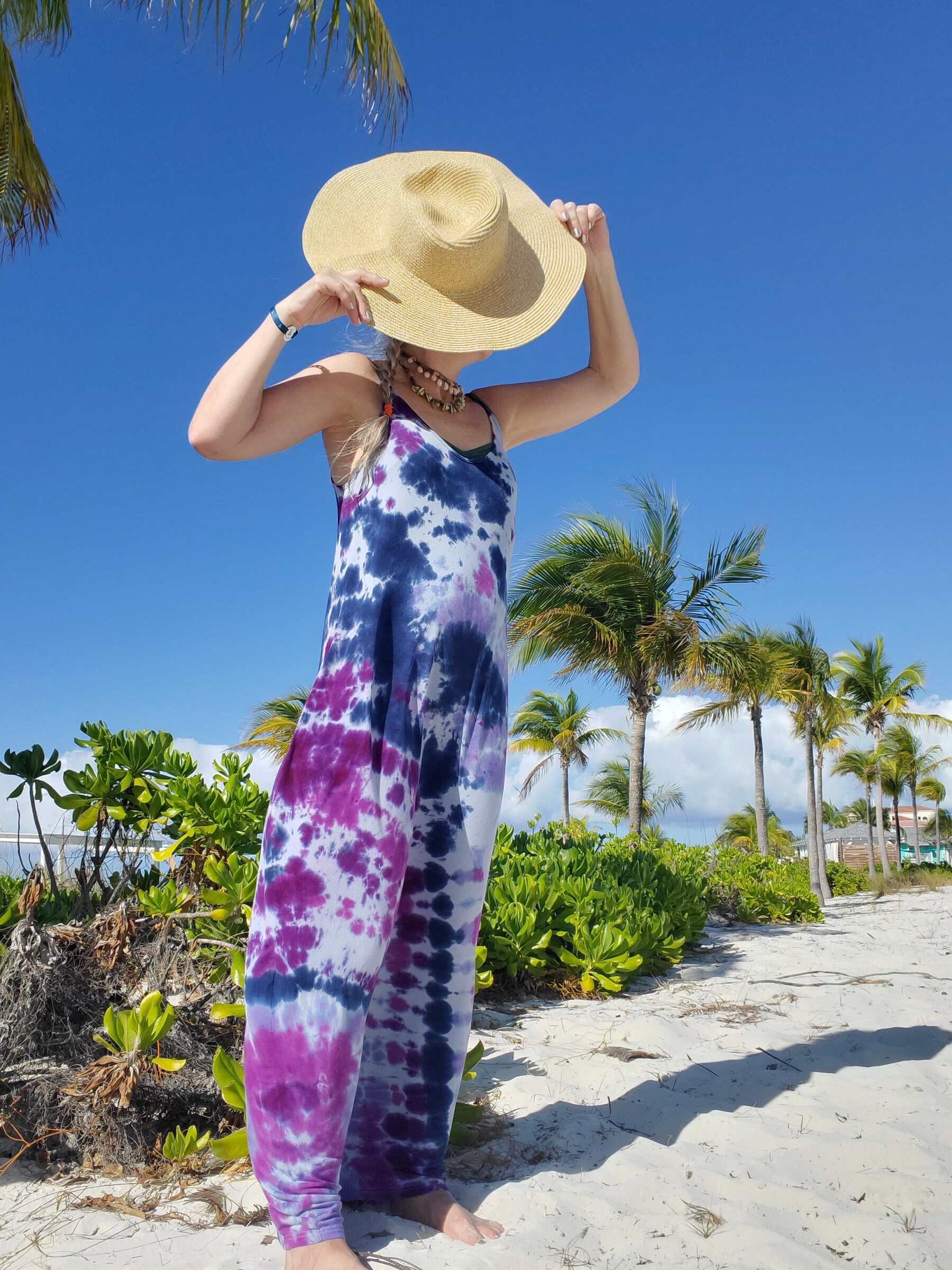 blue and purple tie dye dress Purples & Long 37 to 41 Collection: SPRING - DROP2 Brigitte Brianna Swing Dress Size:5X