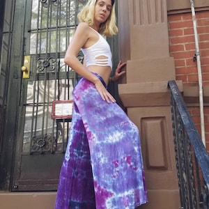 I Love Purple Tie Dye Palazzo Pants, Sizes XS-3XL image 10