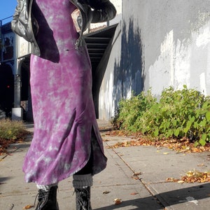 Hand Dyed Hooded Dress in Distressed Dusty Purple image 9
