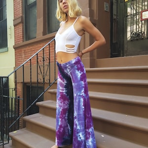 I Love Purple Tie Dye Palazzo Pants, Sizes XS-3XL image 5