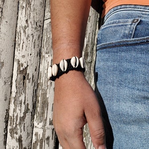 Cowrie Shell & Black Hemp Bracelet image 5