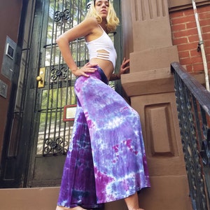 I Love Purple Tie Dye Palazzo Pants, Sizes XS-3XL image 4