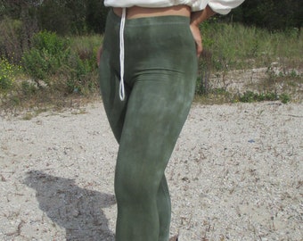 Leggings teints à la main à la sauge usée