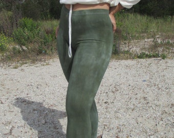 DISTRESSED SAGE Hand Dyed Leggings