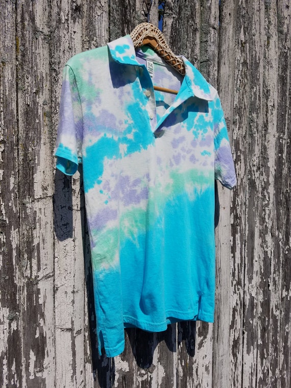 mens tie dye polo shirt