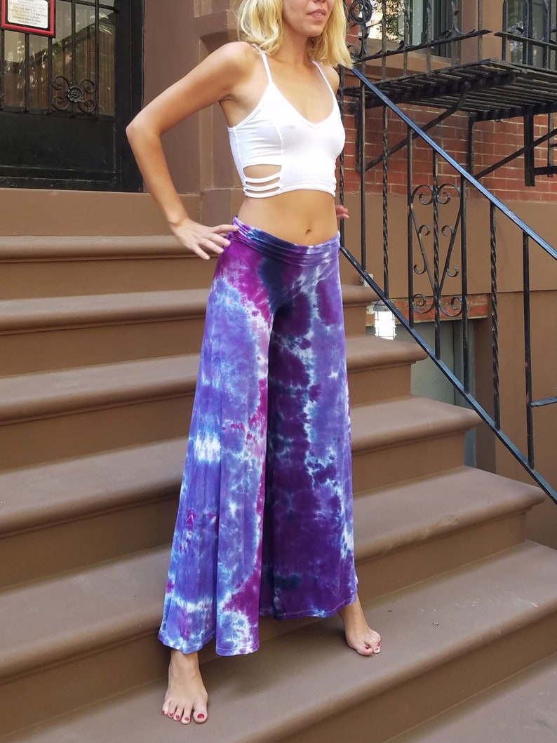 I Love Purple Tie Dye Palazzo Pants, Sizes XS-3XL image 6