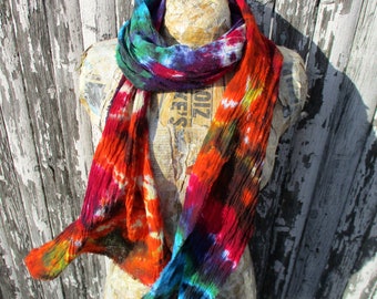 Rainbow Galaxy Tie Dye Scarf in Different Sizes