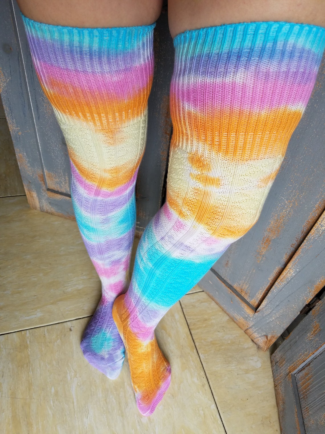 pastel tie dye socks