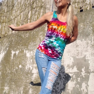 Black Queen Tie Dye Women Racerback Tank DT02 main image 1